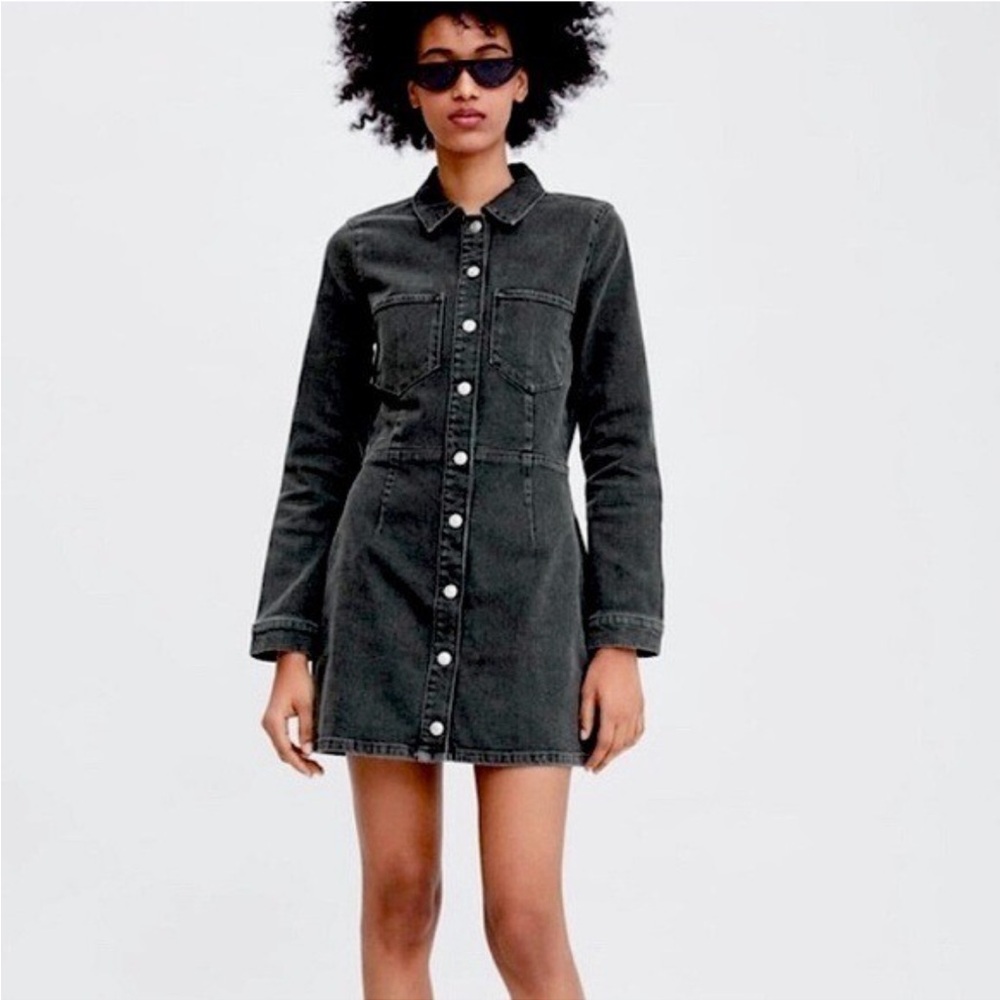 NWT Zara Mini Denim dress Medium